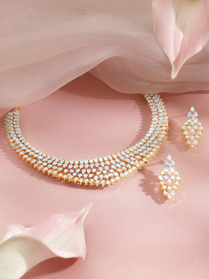 Celestial Sparkle CZ Cascade Necklace Set
