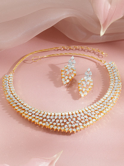 Celestial Sparkle CZ Cascade Necklace Set