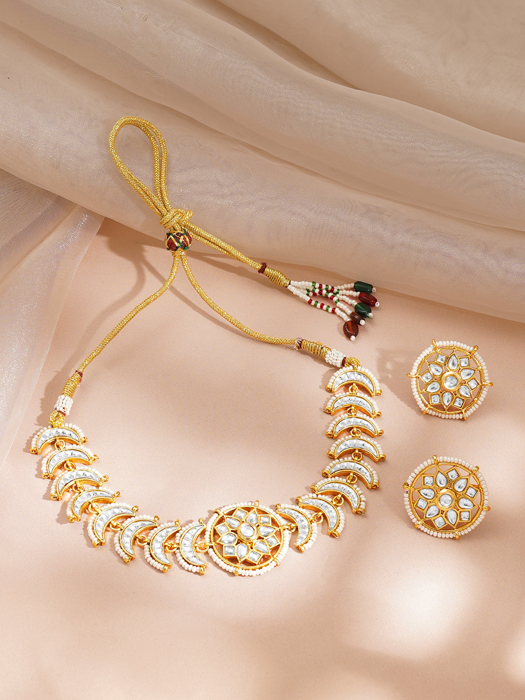Regal Kundan Crescent Bridal Choker Set