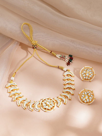 Regal Kundan Crescent Bridal Choker Set