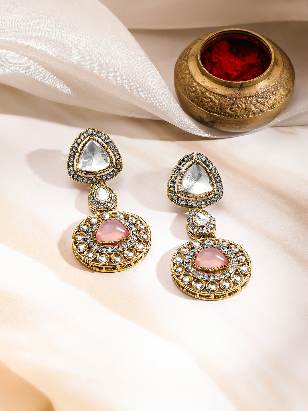 Luxury Pastel Kundan Bridal Necklace Set