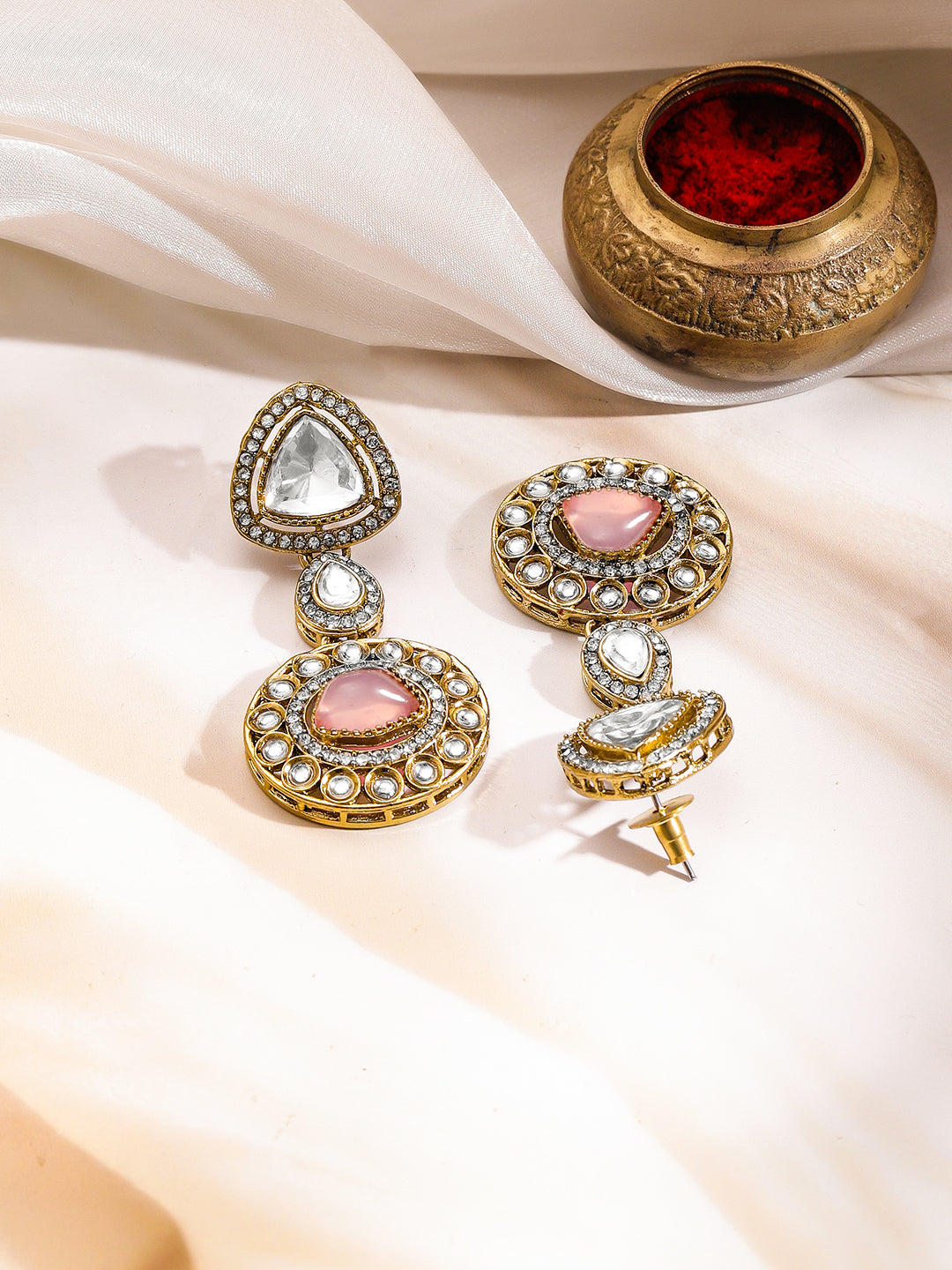 Luxury Pastel Kundan Bridal Necklace Set