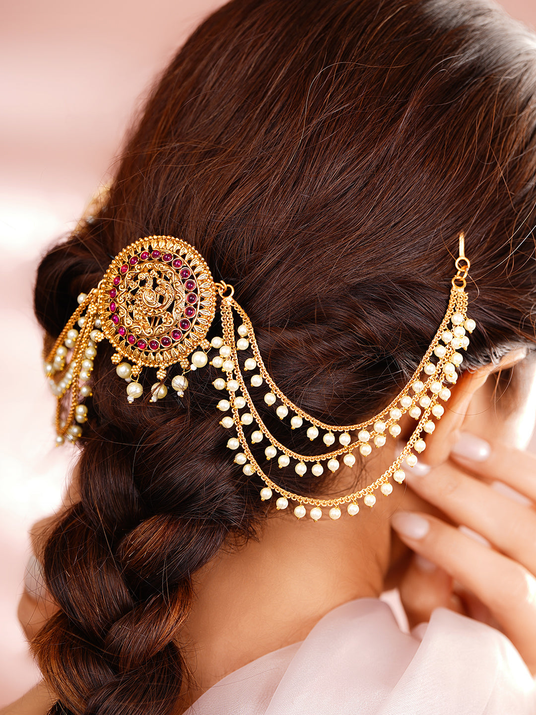 Temple Pearl Chain Hair Accessory