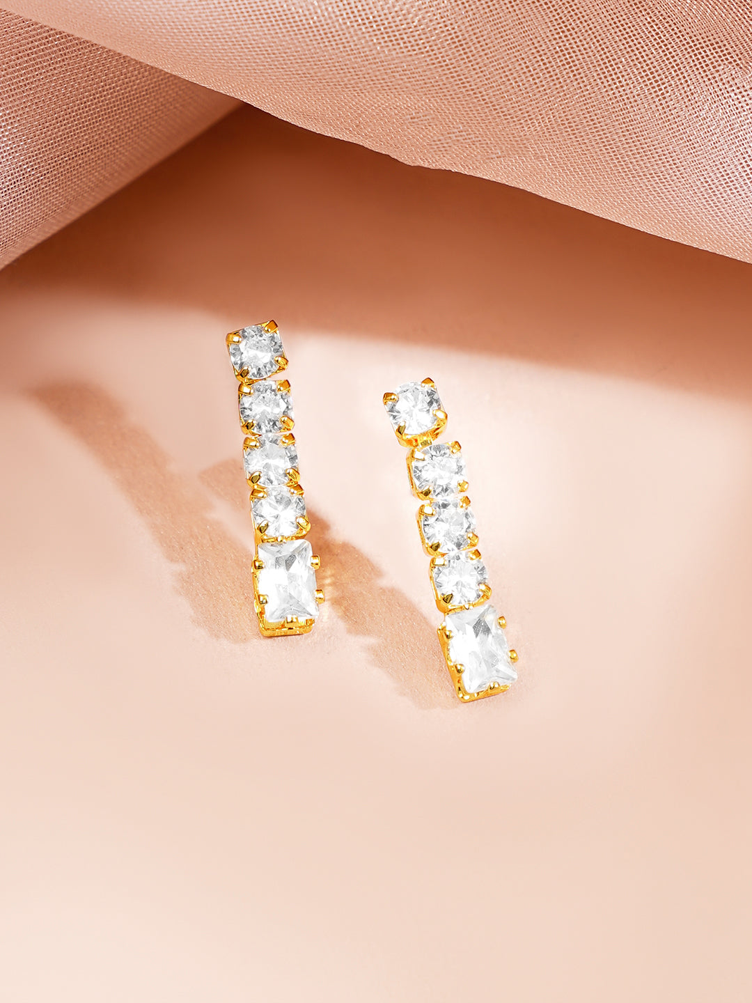 Gold Plated Crystal Baguette Choker Necklace Set