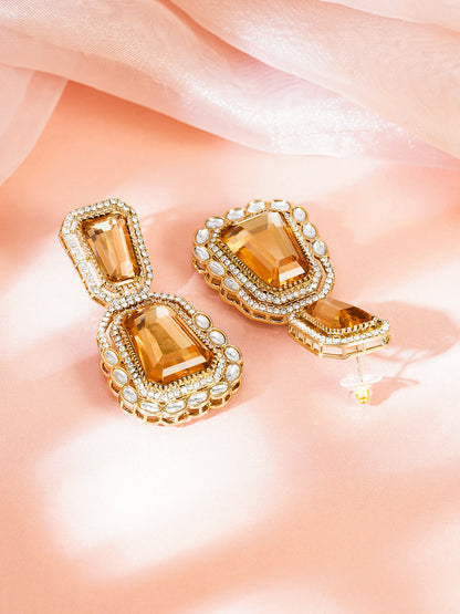 Champagne Glow Statement Drop Earrings