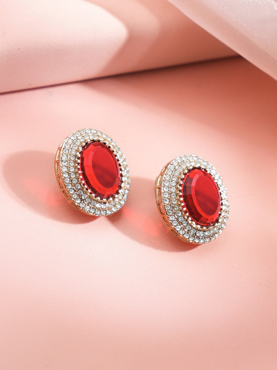 Royal Ruby Crimson Glow Stud Earrings