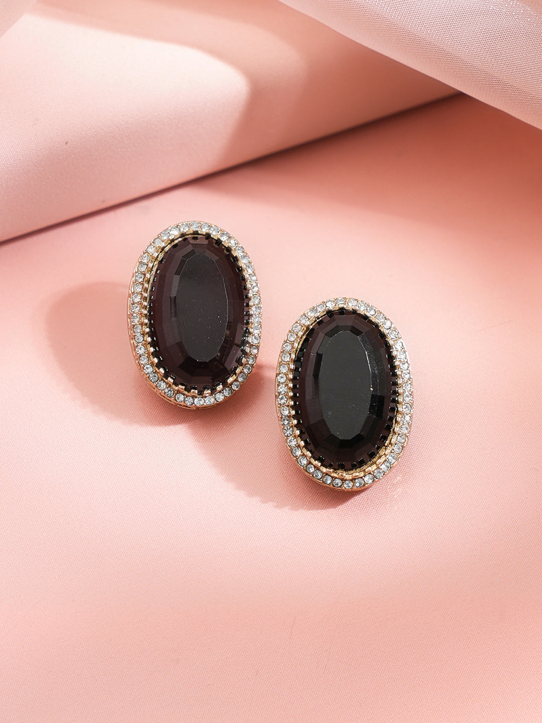 Midnight Black Crystal Statement Studs