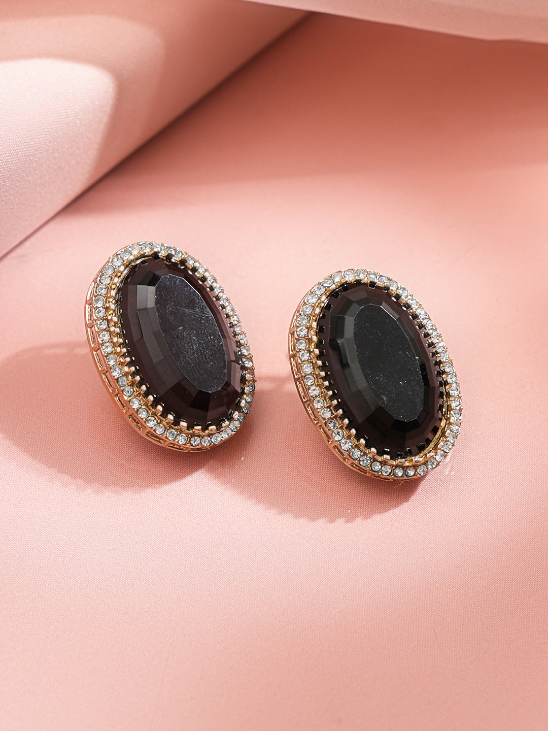 Midnight Black Crystal Statement Studs