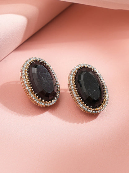 Midnight Black Crystal Statement Studs