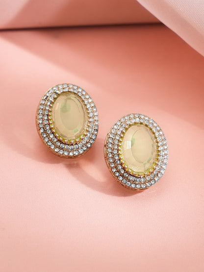 Champagne Glow Halo Stud Earrings