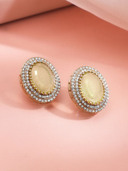 Champagne Glow Halo Stud Earrings