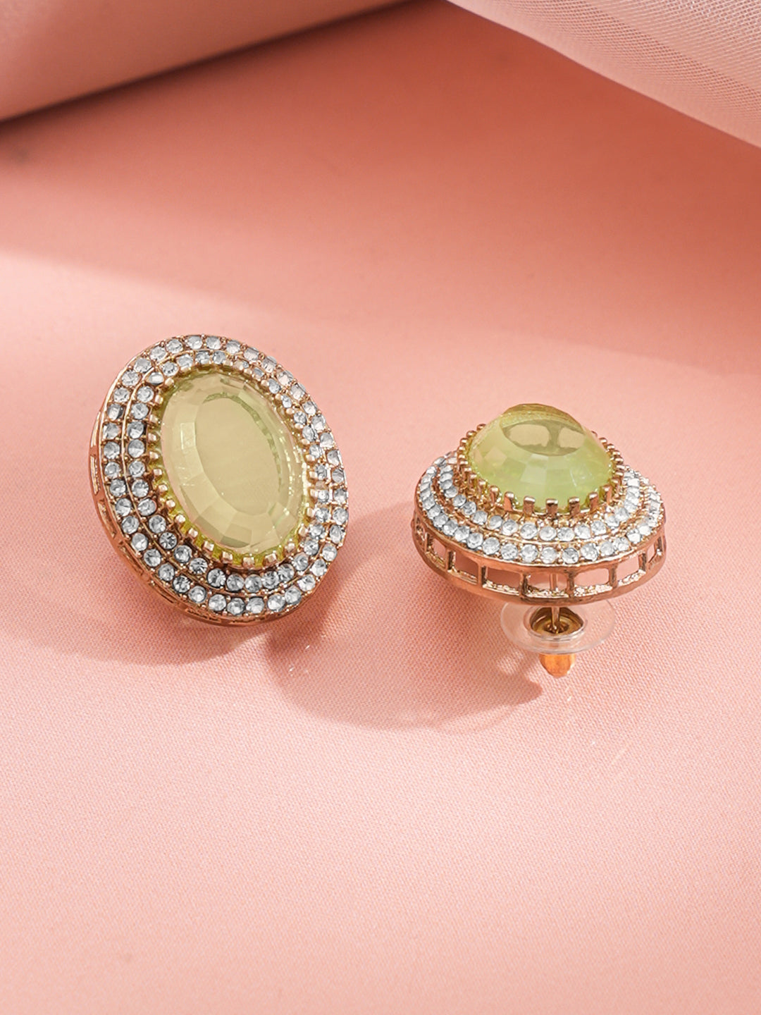 Champagne Glow Halo Stud Earrings