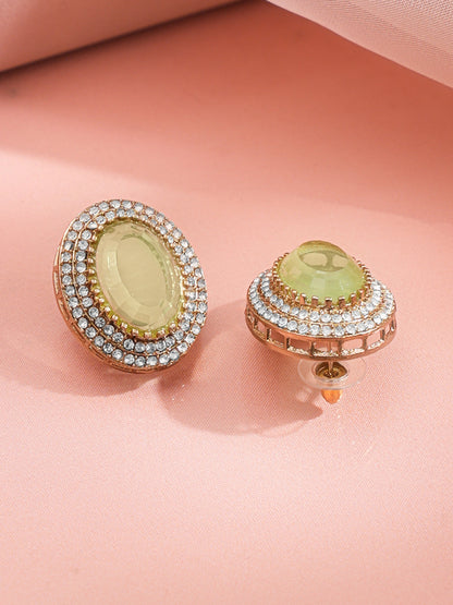 Champagne Glow Halo Stud Earrings