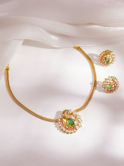 Peacock Emerald Festive Glow Necklace