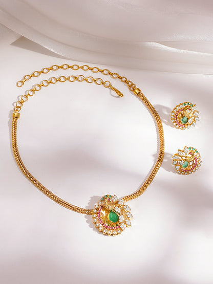 Peacock Emerald Festive Glow Necklace