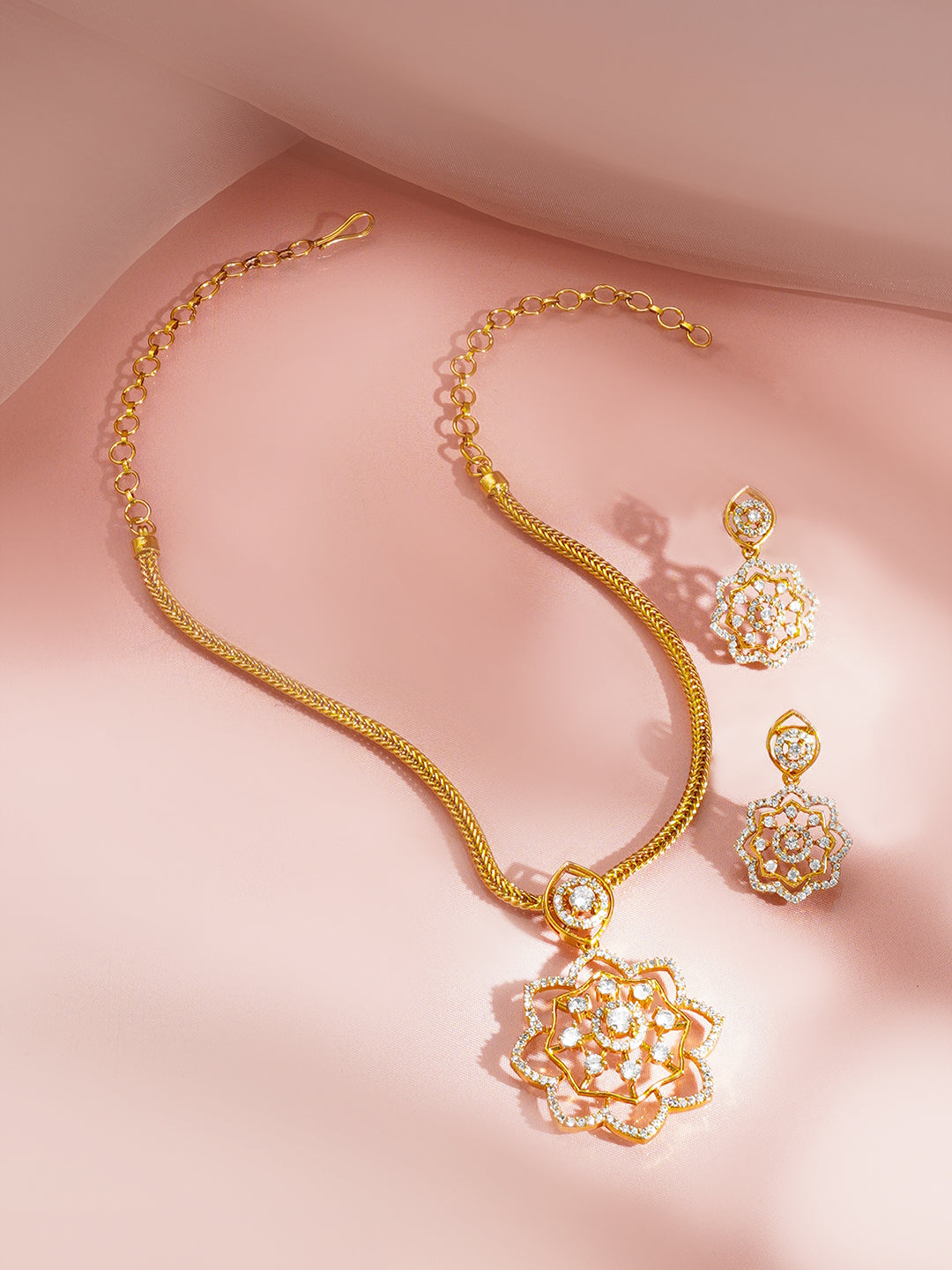Ruby Bloom Statement Necklace Set