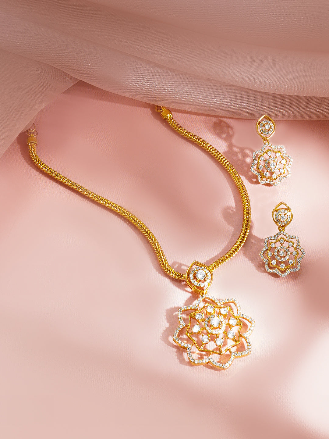 Ruby Bloom Statement Necklace Set