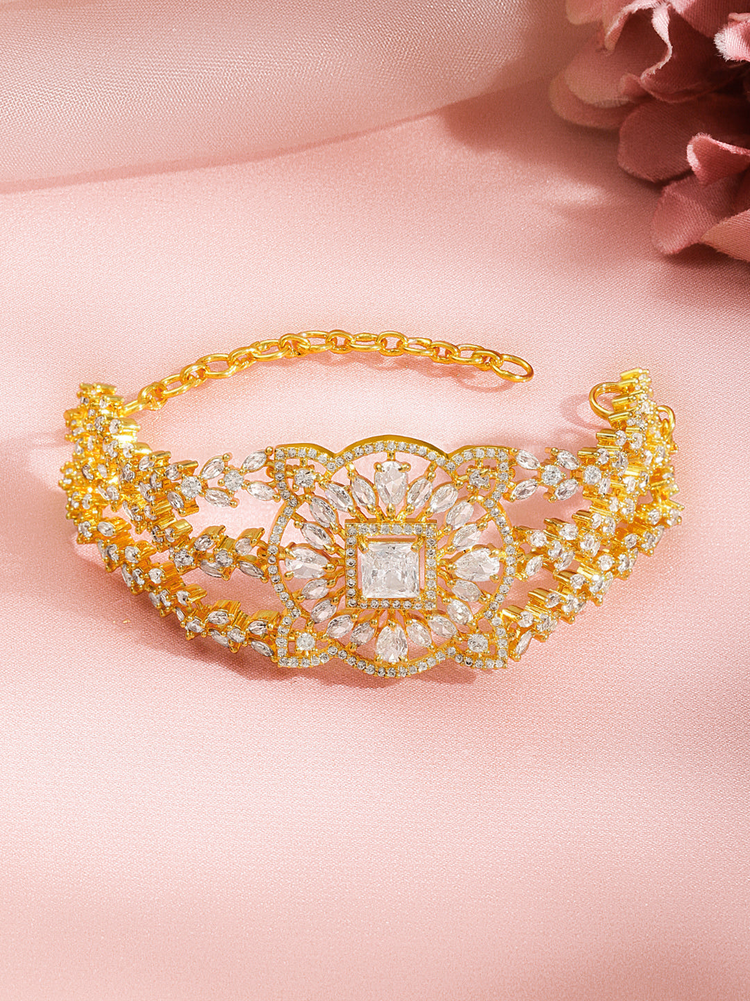Golden Bloom Statement Glow Bracelet