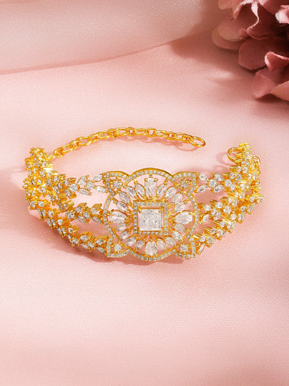 Golden Bloom Statement Glow Bracelet