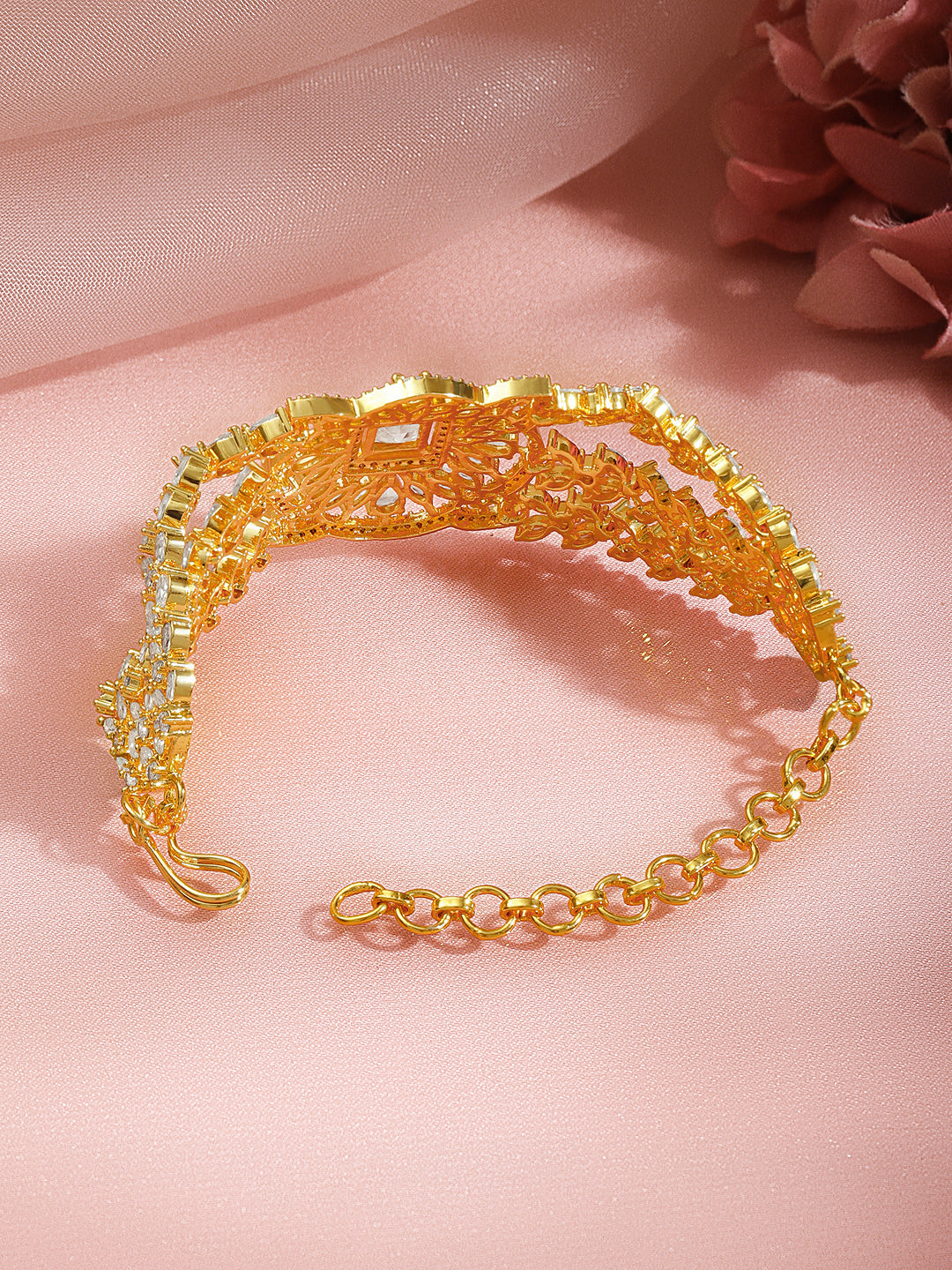 Golden Bloom Statement Glow Bracelet