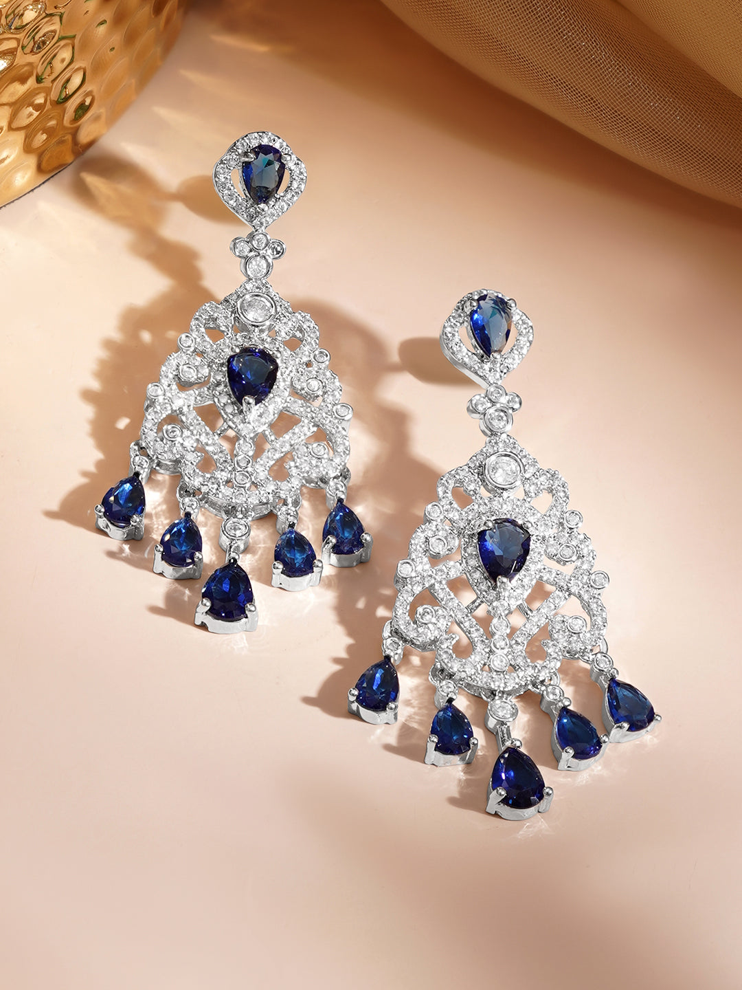 Celestial Blue Luxe Chandelier Earrings