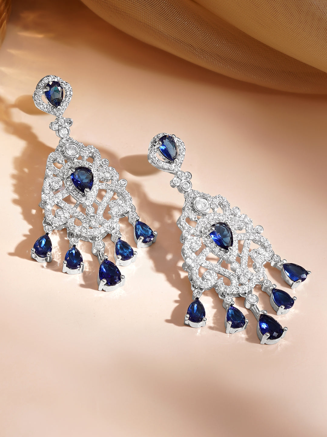Celestial Blue Luxe Chandelier Earrings