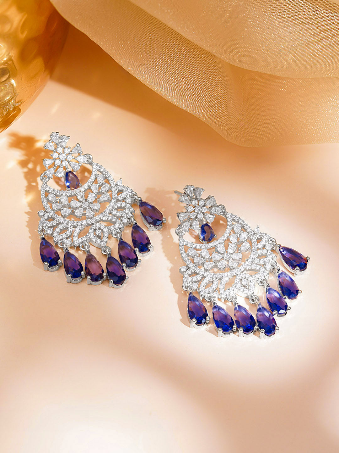 Ethereal Purple Spark Chandelier Earrings