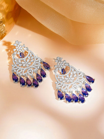 Ethereal Purple Spark Chandelier Earrings