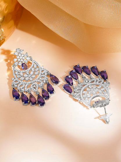 Ethereal Purple Spark Chandelier Earrings