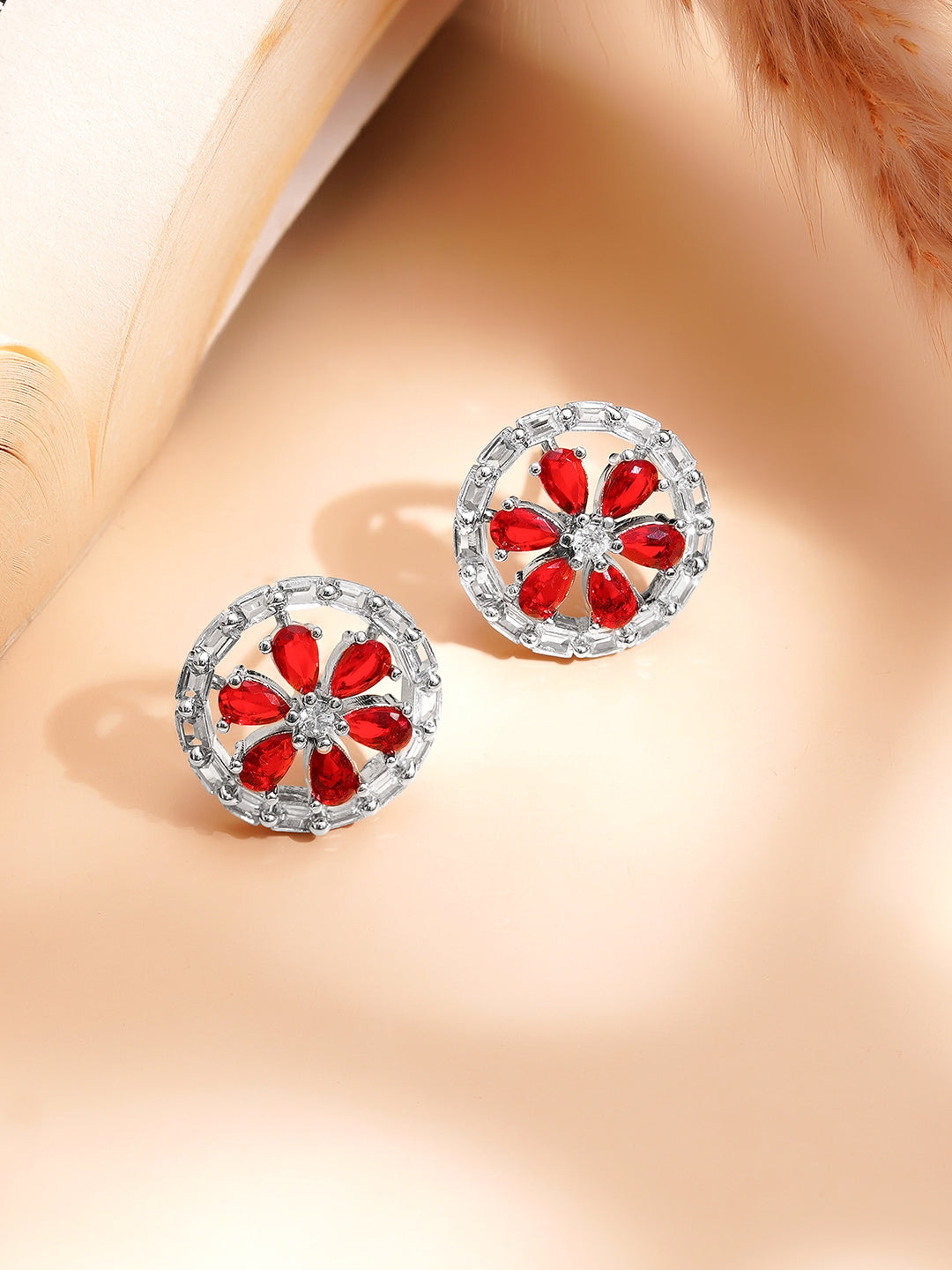 Ruby Bloom Sparkle Pendant Set