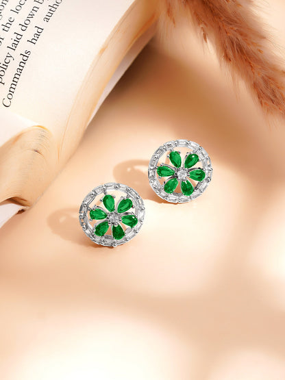 Emerald Bloom Sparkle Pendant Set