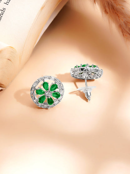 Emerald Bloom Sparkle Pendant Set