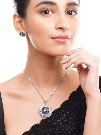 Midnight Bloom Sparkle Pendant Set