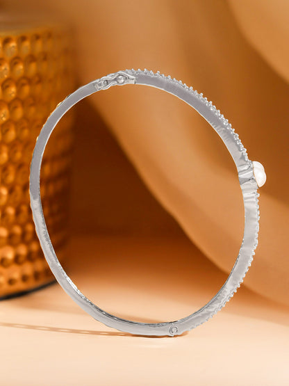 Silver Glow Pearl Crystal Bracelet