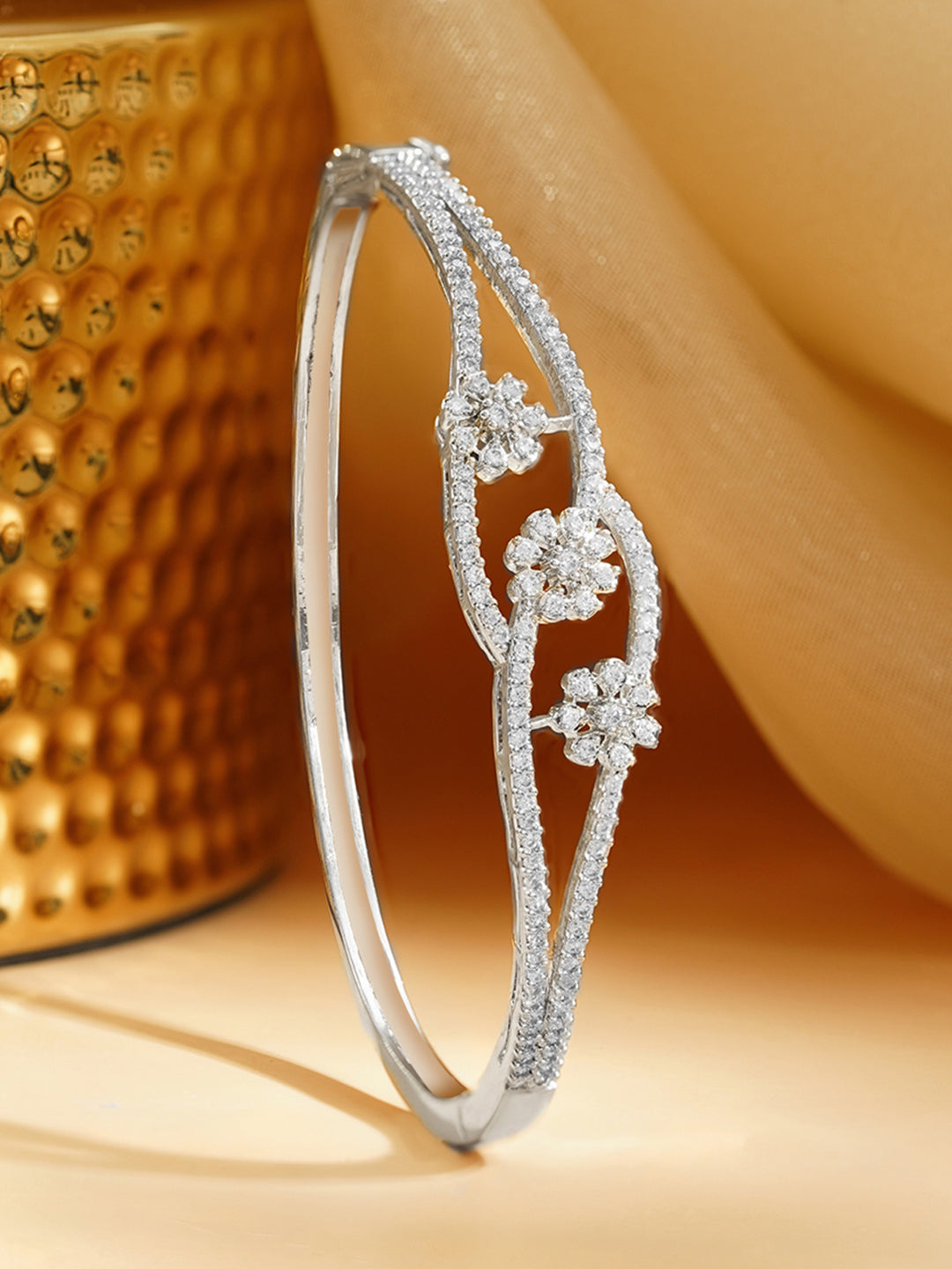 Crystal Bloom Statement Bracelet