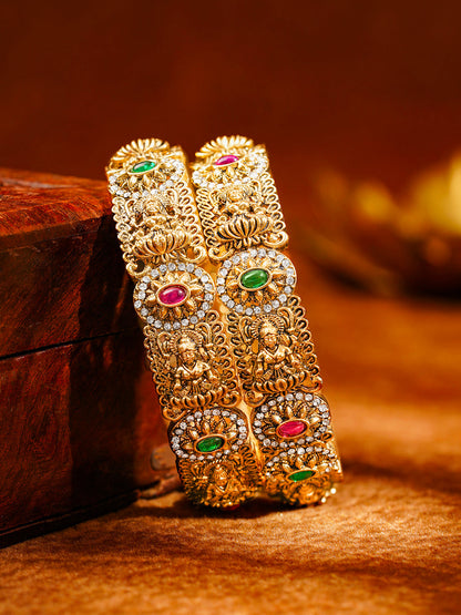Divine Temple Gold Statement Bangles