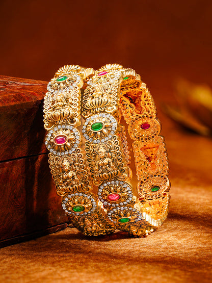 Divine Temple Gold Statement Bangles