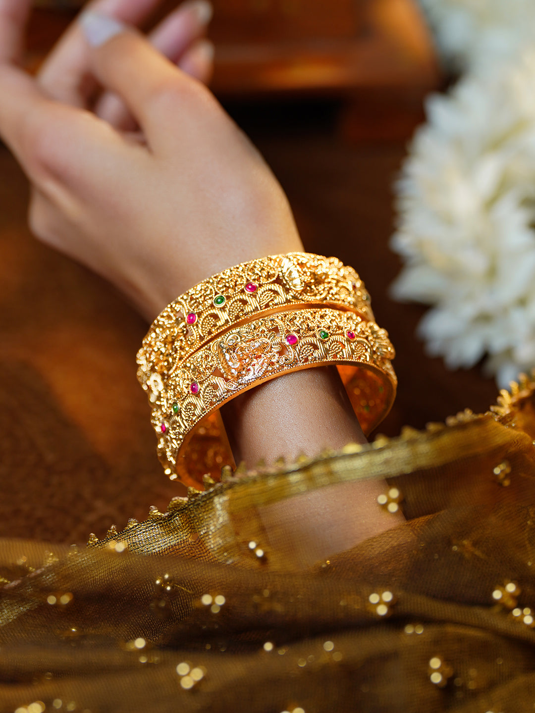 Heritage Temple Gold Luxe Bangles Set