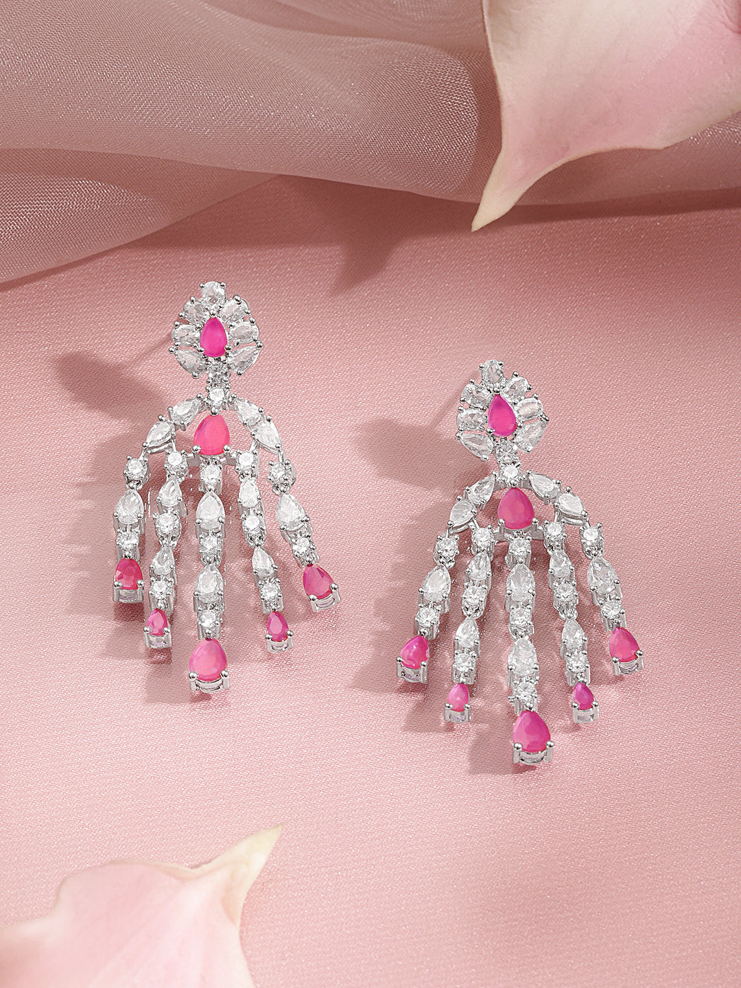 Ruby Sparkle Party Dangler Earrings