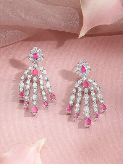 Ruby Sparkle Party Dangler Earrings