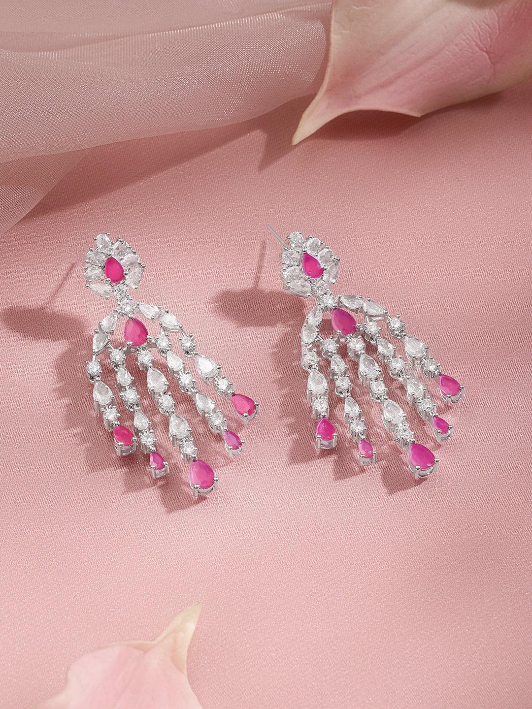 Ruby Sparkle Party Dangler Earrings