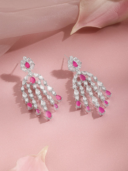 Ruby Sparkle Party Dangler Earrings