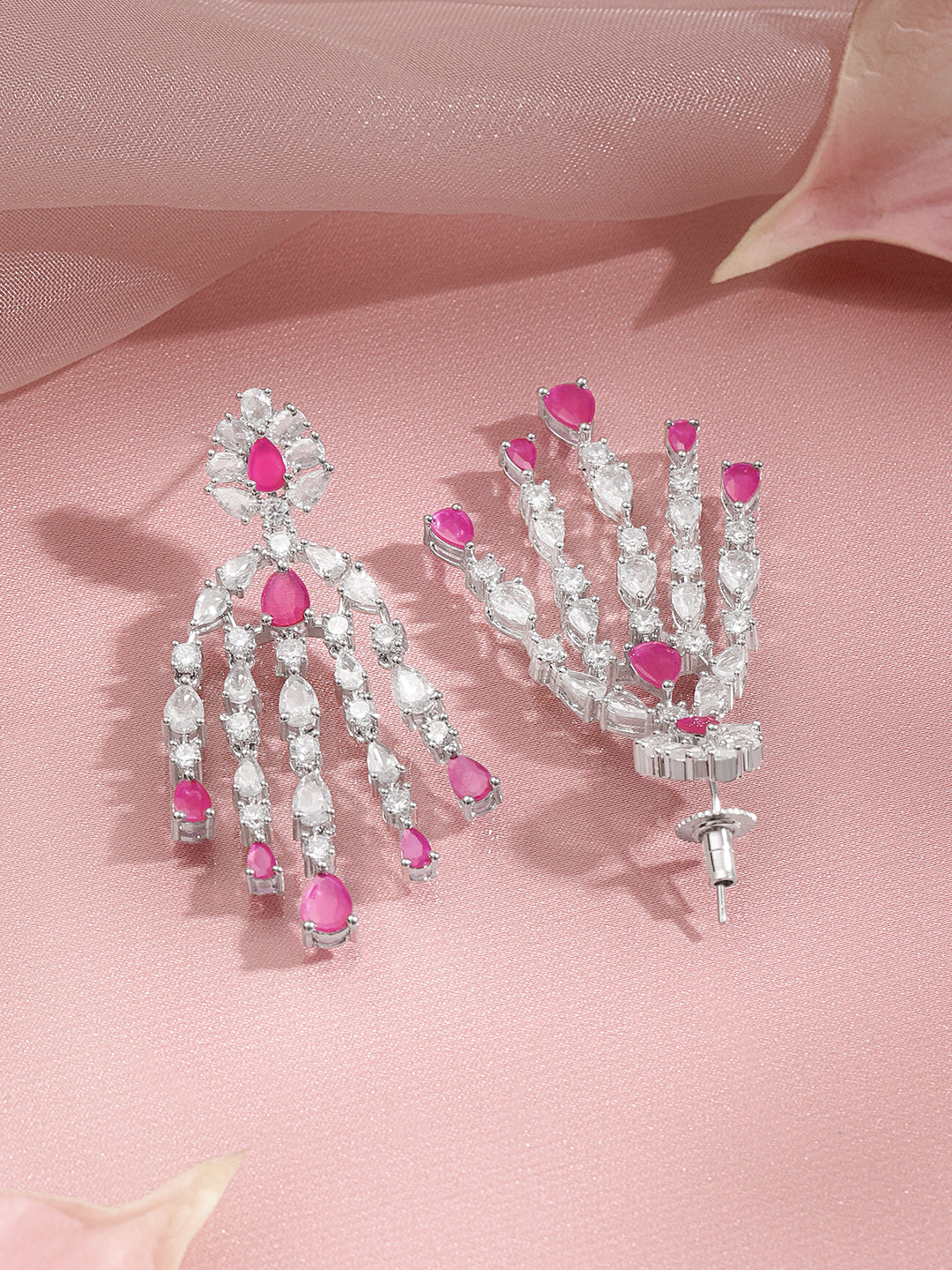 Ruby Sparkle Party Dangler Earrings