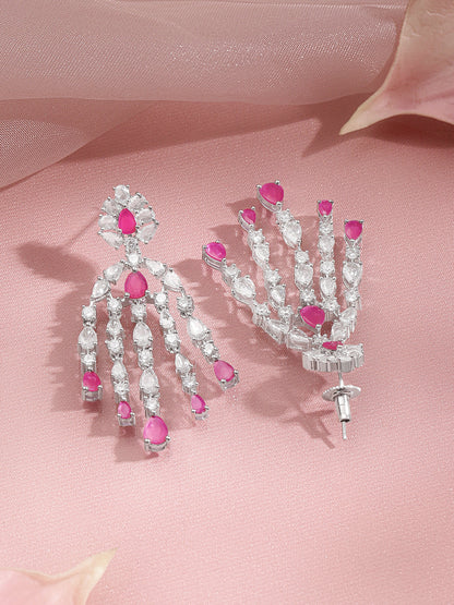 Ruby Sparkle Party Dangler Earrings