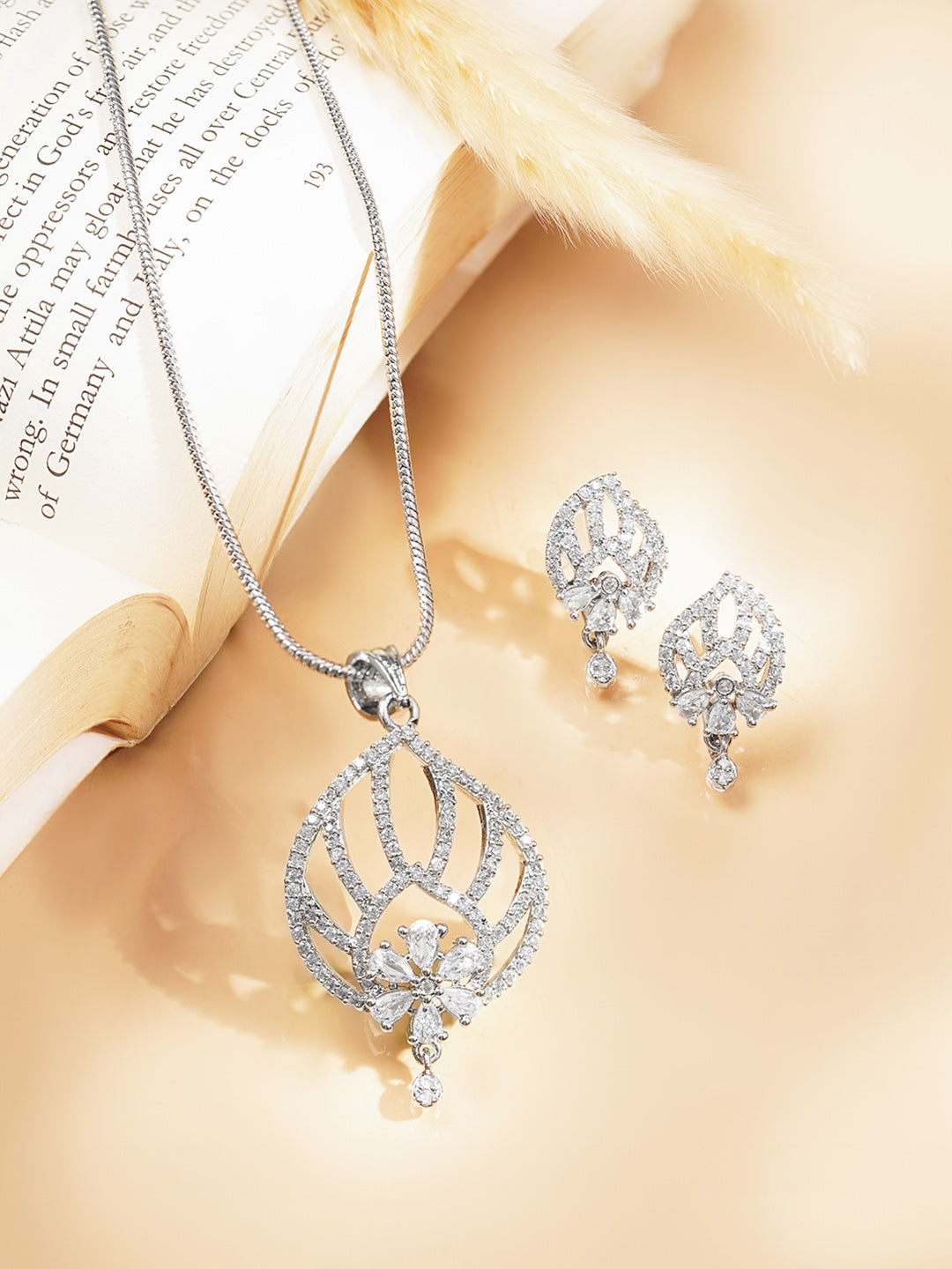 Moonlight Sparkle Statement Pendant Set