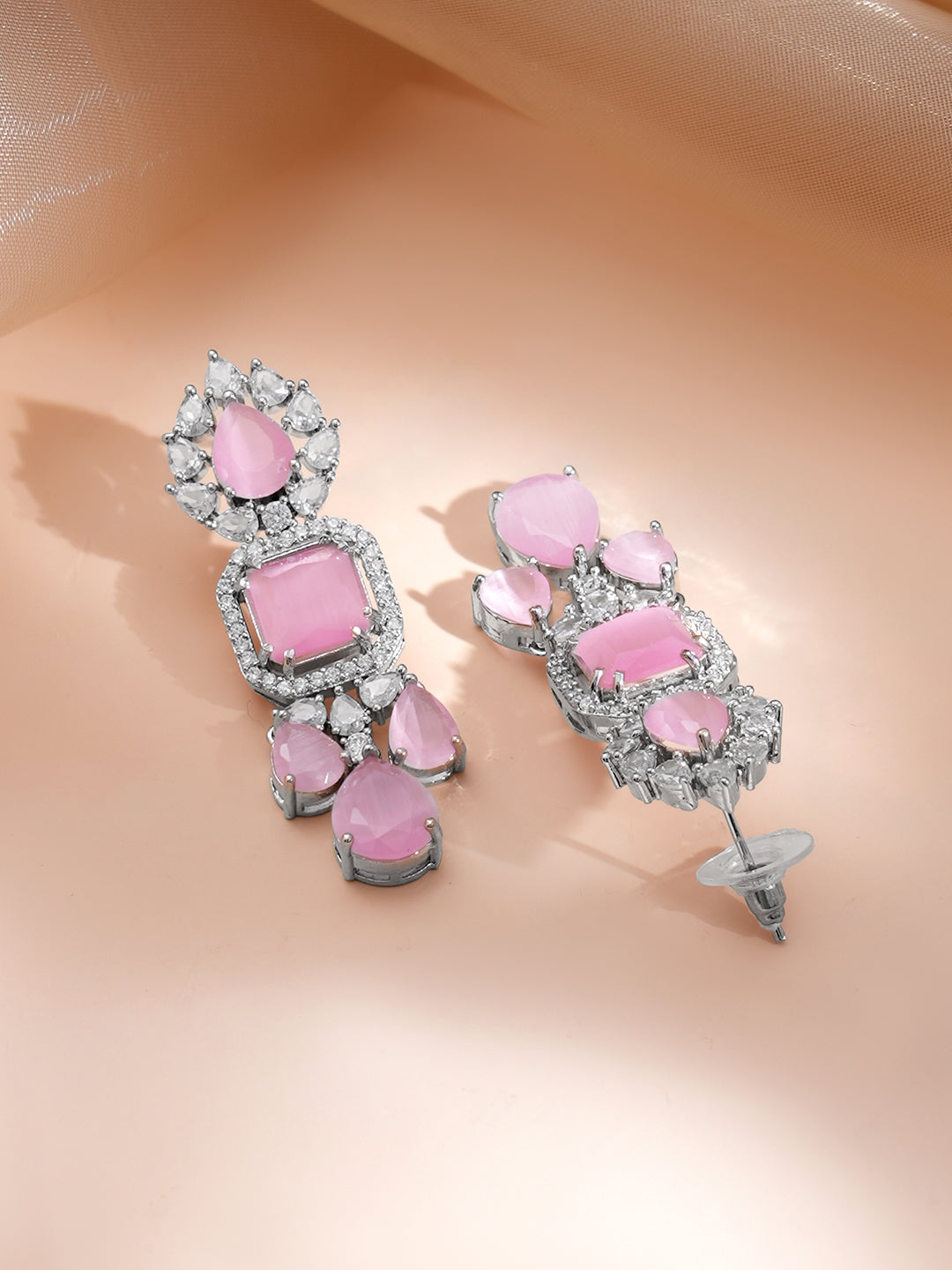Blush Bloom Crystal Pink Necklace Set
