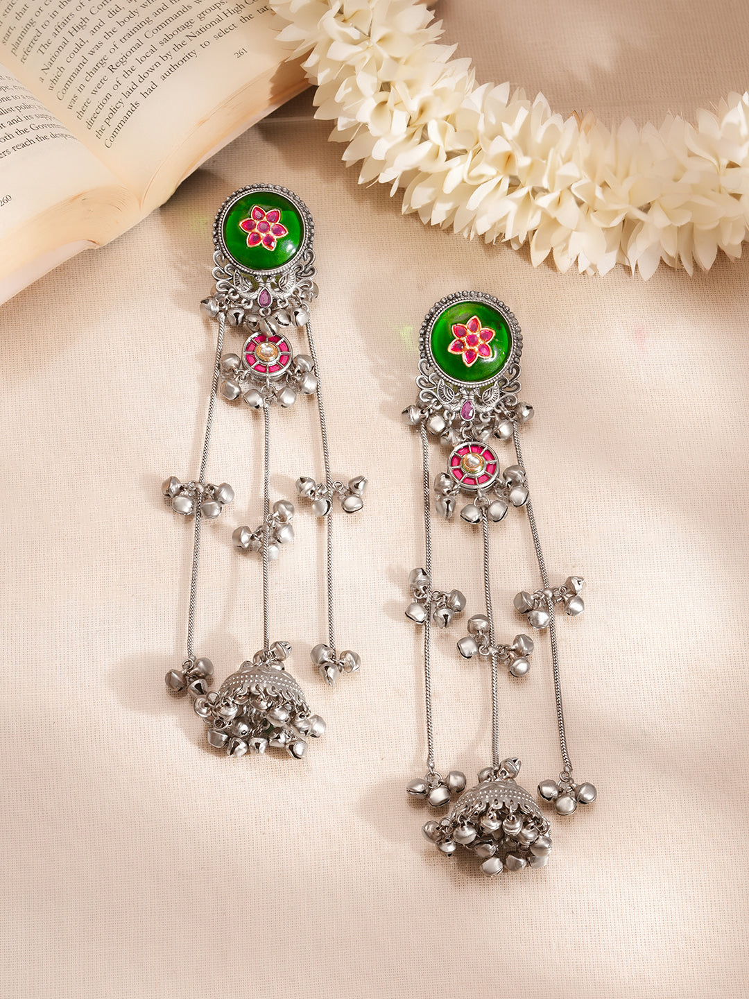 Oxidised Kashmiri Jhumka Dangler Earrings