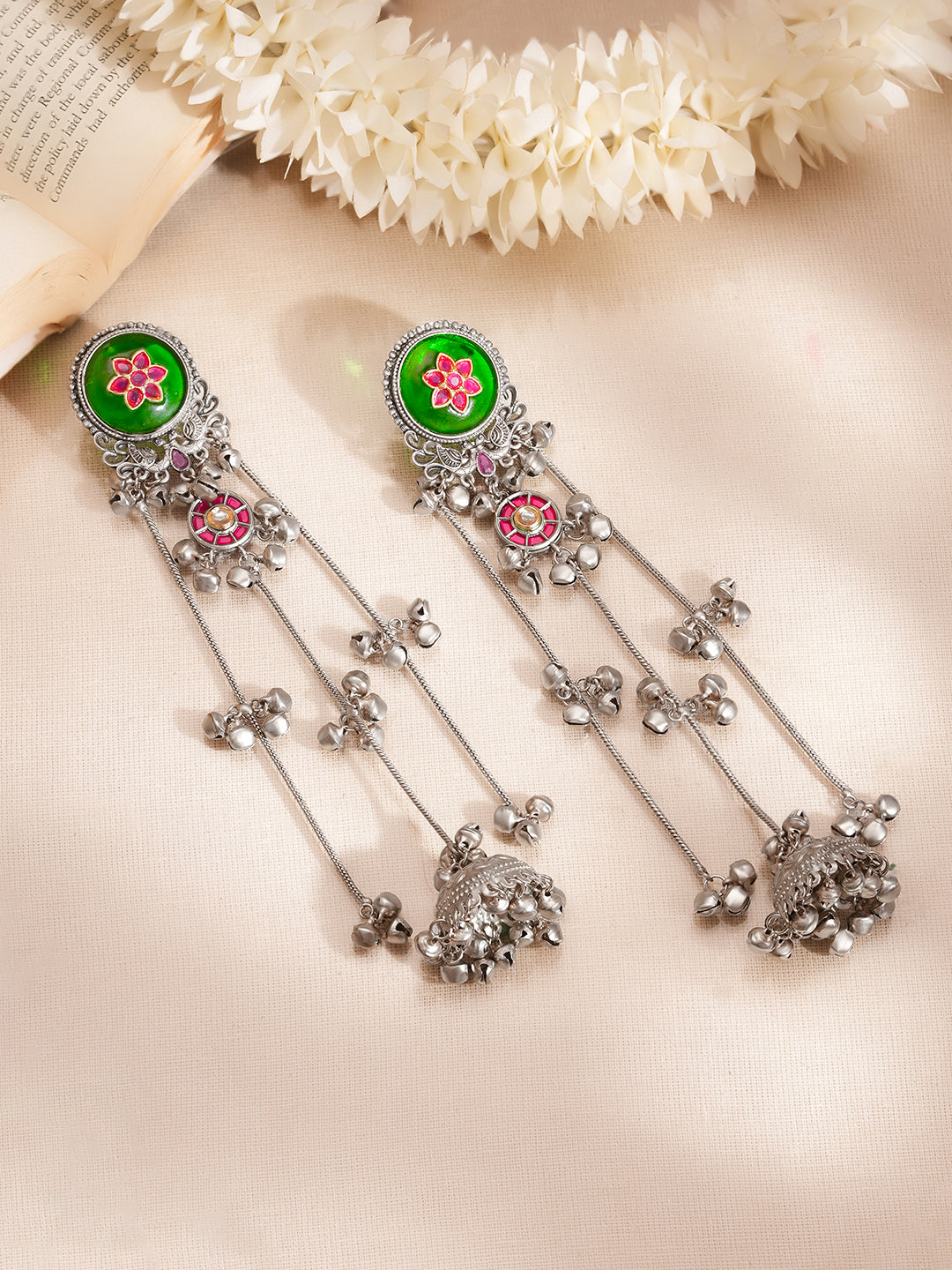 Oxidised Kashmiri Jhumka Dangler Earrings