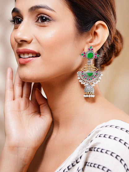 Majestic Glow Statement Jhumka Earrings