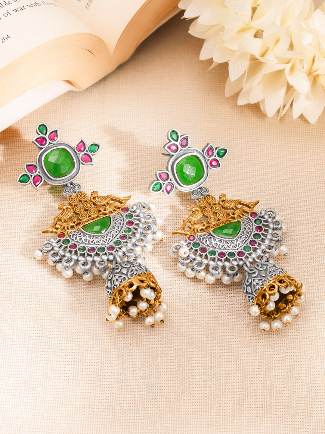 Majestic Glow Statement Jhumka Earrings